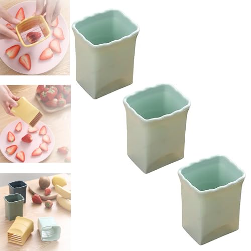 Cup Slicer, Strawberry Cup Slicer, 2023 New Cup Slicer Fruit, Strawberry Cutter (Green*3Pcs) von YODAOLI