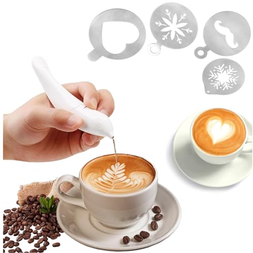 Electrical Latte Art Pen,Electric Spice Pen for Latte Food Art,Decorate Food & Latte von YODAOLI
