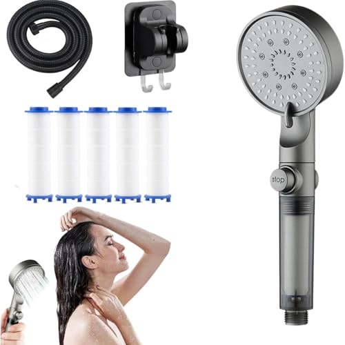 HydroBoost High Pressure 5 Mode Filtered Shower Head,Filtered Water Softener Shower Head With Handheld High Pressure (1 pack) von YODAOLI