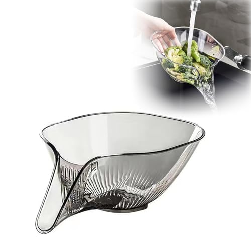 YODAOLI Multi-Functional Drain Basket, Drainage Basket Funnel, Kitchen Sink Drain Basket, Multifunctional Vegetable and Fruit Washing Drain Basket (1*Gray) von YODAOLI