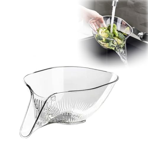 YODAOLI Multi-Functional Drain Basket, Drainage Basket Funnel, Kitchen Sink Drain Basket, Multifunctional Vegetable and Fruit Washing Drain Basket (1*Transparent) von YODAOLI