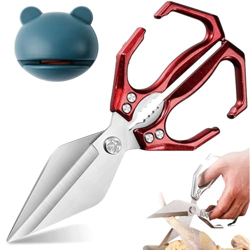 Multifunctional Heavy Duty Kitchen Shears,Multifunctional-Stainless Steel Kitchen Shear For Heavy Duty Poultry Shears, Japane (Red) von YODAOLI