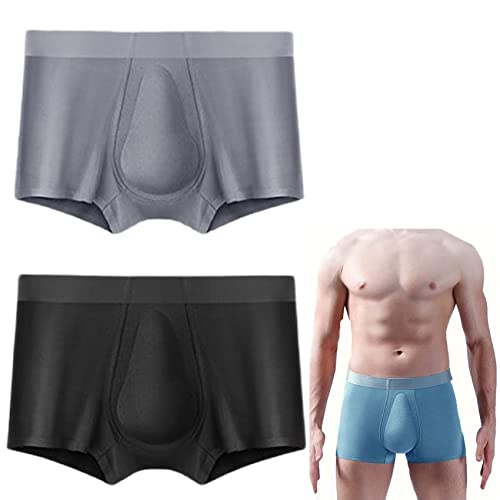 YODAOLI 2Pcs Mens Organic Latex Support Pouch Trunks (2pcs-b,4X-Large) von YODAOLI