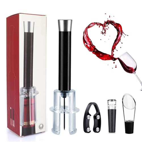 YODAOLI Algal Bloom Wine Opener Set, Algal Bloom Wino On The Go Wine Opening Set, Algal Bloom Wine Cork Opener, Air Pump Wine Opener, Air Pressure Wine Bottle Opener (Black) von YODAOLI