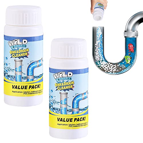YODAOLI Powerful Sink & Drain Cleaner, Pipe Dredge Deodorant, Powerful Drain Blockage Cleaner Sink Cleaner Powder, for Kitchen Toilet Pipes Dredging (2Pcs) von YODAOLI
