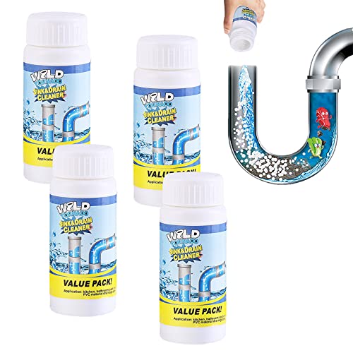 YODAOLI Powerful Sink & Drain Cleaner, Pipe Dredge Deodorant, Powerful Drain Blockage Cleaner Sink Cleaner Powder, for Kitchen Toilet Pipes Dredging (4Pcs) von YODAOLI