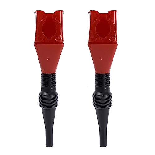YODAOLI Retractable Auto Fuel Funnel, Flexible Draining Tool Snap Funnel, Universal Plastic Clasp Funnel, Universal Flexible Draining Oil Snap Plastic Funnel (2Pcs Red) von YODAOLI