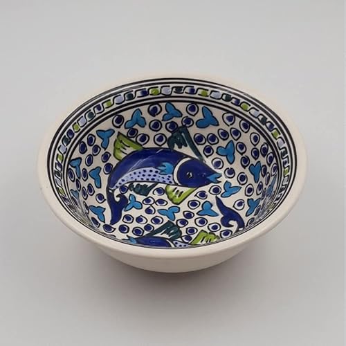 YODECO Salatschüssel - Handgefertigt, Keramik, Blau, 20 cm Durchmesser, 3 Liter Fassungsvermögen von YODECO