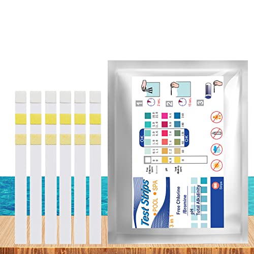 100 Stück Pool Tester Wassertester,3 IN 1 Poolwasser Teststreifen,für Genauer Test von freiem Chlor, Gesamtalkalität, pH Wert 100 Stück Pool Tester Wassertester,3 IN 1 Poolwasser Teststreifen,für Genauer Test von freiem Chlor, Gesamtalkalität, pH Wert von YODEN
