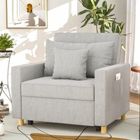 Yodolla - 192cm Schlafsessel 3-in-1 Schlaferstuhl Ausziehbar Schlafstuhl Betten, Schlafsofa mit Seitentasche und Regulierbarer Rückenlehne für von YODOLLA