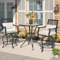 3tlg. Bistro Set Gartenmöbel, Balkonmöbel mit 1 Hochtisch und 2 Stühle, Balkonset mit Drehhockern - Yodolla von YODOLLA