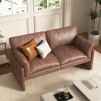 YODOLLA 172 cm, 2-Sitzer-Sofa, Ledersofa, Couch, groß, modernes Liebessitzsofa (Braun) von YODOLLA
