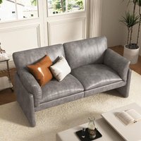 YODOLLA 172 cm, 2-Sitzer-Sofa, Ledersofa, Couch, groß, modernes Liebessitzsofa (Grau) von YODOLLA