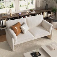 YODOLLA 172 cm, 2-Sitzer-Sofa, Ledersofa, Couch, groß, modernes Liebessitzsofa (Weiß) von YODOLLA