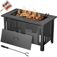 YODOLLA Holzbrennender Feuertisch, 3-in-1 Gartenfeuerstelle, Metallfeuerkamin für Outdoor Party, 108x58x63cm, Schwarz YODOLLA Holzbrennender Feuertisch, 3-in-1 Gartenfeuerstelle, Metallfeuerkamin für Outdoor Party, 108x58x63cm, Schwarz von YODOLLA