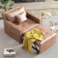 Yodolla - 192cm Schlafsofa, 3-in-1 Schlaferstuhl Ausziehbar Schlafsessel Betten, Schlafsofa mit Seitentasche und Regulierbarer Rückenlehne für von YODOLLA