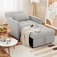 Yodolla - Schlafsessel, 3-in-1 Ausziehbares Schlafsofa mit Bettfunktion, Umwandelbarer Schlafstuhl Verstellbarer Einzelsessel mit Seitentasche, für von YODOLLA