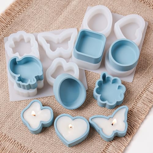 YODOYO 2 Stück Kerzenhalter Silikonformen Gießformen, Schmetterlinge Pilzform Blumentöpfe Gießformen Silikon, Rund Quadrat Teelichthalter für Epoxidharz Gipsformen zum Gießen, DIY Handwerk Home Dekor YODOYO 2 Stück Kerzenhalter Silikonformen Gießformen, Schmetterlinge Pilzform Blumentöpfe Gießformen Silikon, Rund Quadrat Teelichthalter für Epoxidharz Gipsformen zum Gießen, DIY Handwerk Home Dekor von YODOYO