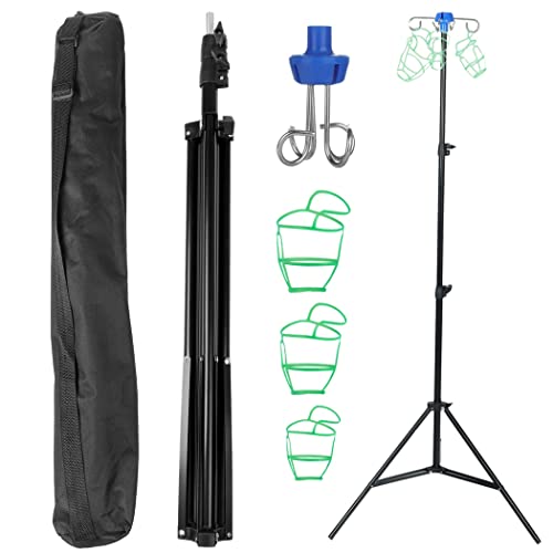 Tragbarer Infusionsständer,IV-Ständer für Infusionen Verstellbare IV Pole mit 4 Haken & 3 Netzbeuteln,Zusammenklappbar aus Aluminiumlegierung von YOFAPA