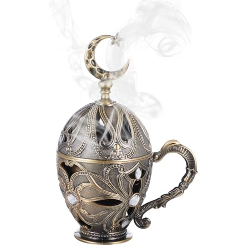 YOFAPA Frankincense Resin Incense Burner, Weihrauch-Harz-Räuchergefäß, Vintage-Kegel-Räuchergefäß, Zinklegierungs-Holzkohle-Räuchergefäß mit Griff für Zuhause, Yoga, Meditation YOFAPA Frankincense Resin Incense Burner, Weihrauch-Harz-Räuchergefäß, Vintage-Kegel-Räuchergefäß, Zinklegierungs-Holzkohle-Räuchergefäß mit Griff für Zuhause, Yoga, Meditation von YOFAPA