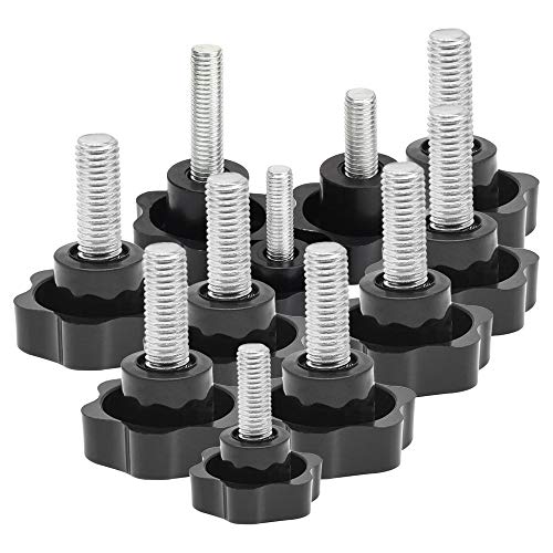YOFASEN 10 Stück Rändelschraube - M6/M8 Sternkopfschraube Gewinde Klemmknopf Pflaume Blütengriff Sternmutter Sternkopfschraube - M8*40mm von YOFASEN