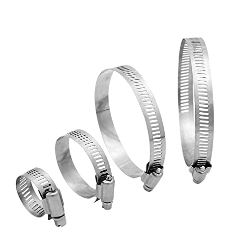 YOFASEN 12 Stücke Schlauchschellen - Einstellbare Schlauchschellen 6-165mm Bereich Edelstahl Schneckenantrieb Rohrschellen Wasser Gas Silikonschlauch Automotive-Anwendungen, 6-12mm von YOFASEN