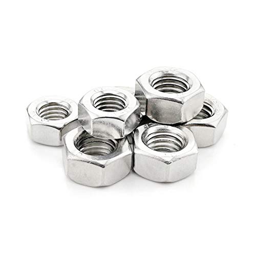 YOFASEN Edelstahl Silber Muttern - M4/M5/M6/M8/M10 Hohe Qualität Sechskantmuttern Kontermuttern Sicherungsmuttern Maschinenschrauben Befestigungen, M5(100pcs) von YOFASEN