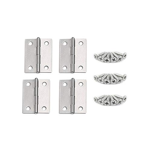 YOFASEN Edelstahl Türscharnier - Schrankscharnier Wohnmöbel Scharniere Klappscharnier mit M3.5 * 16mm Schrauben, Silber, 1 Zoll(25 * 24 * 08mm) - 4pcs von YOFASEN