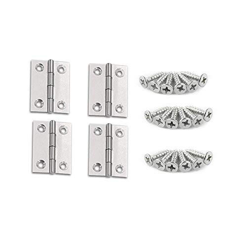 YOFASEN Edelstahl Türscharnier - Schrankscharnier Wohnmöbel Scharniere Klappscharnier mit M3.5 * 16mm Schrauben, Silber, 2 Zoll(48 * 33 * 1.0mm) - 4pcs von YOFASEN