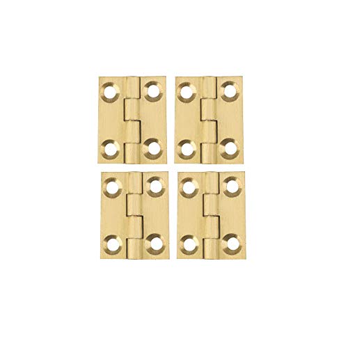 YOFASEN Messing Scharniere - Kupfer Faltstoß Scharniere Scharniere Klein Schrankscharnier Tür Schublade Scharniere mit Schrauben, Gold, 1 Zoll(25x20x1.2mm) - 4pcs von YOFASEN