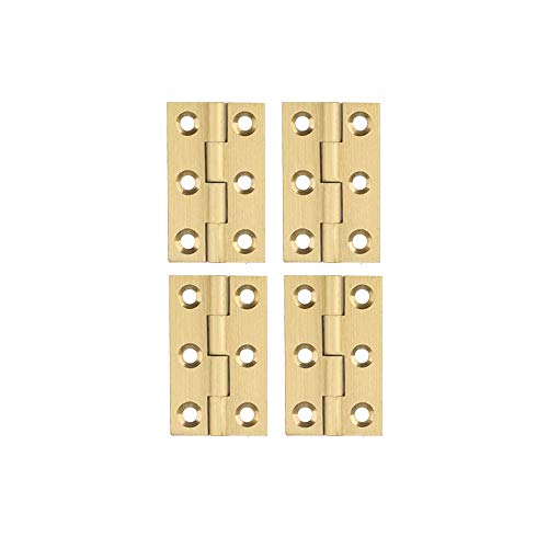 YOFASEN Messing Scharniere - Kupfer Faltstoß Scharniere Scharniere Klein Schrankscharnier Tür Schublade Scharniere mit Schrauben, Gold, 1.5 Zoll(38x23x1.2mm) - 4pcs von YOFASEN