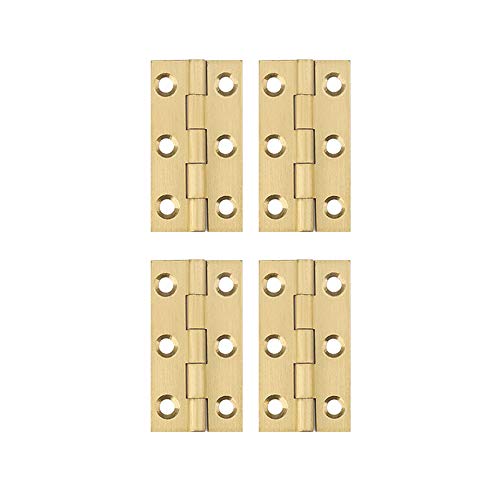 YOFASEN Messing Scharniere - Kupfer Faltstoß Scharniere Scharniere Klein Schrankscharnier Tür Schublade Scharniere mit Schrauben, Gold, 2 Zoll(50x27x1.2mm) - 4pcs von YOFASEN