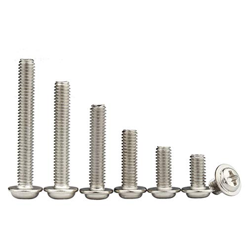 YOFASEN Set Mit 50 Selbstschneidenden M4-Schrauben, Hochharten Pwm-Maschinenschrauben Mit Dichtungen, Korrosionsbeständig Und Kann Im Freien Verwendet Werden,M4*16 * 8Mm/50Pcs von YOFASEN