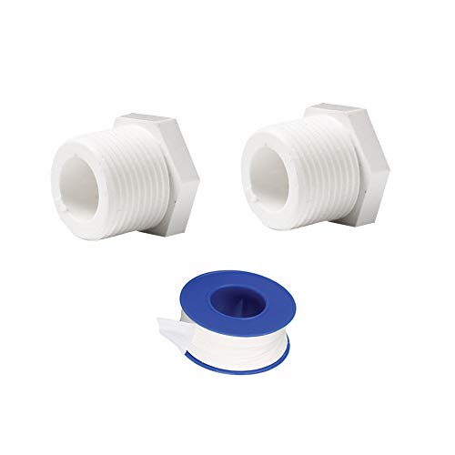 YOFASEN White Water Pipe Cap - PVC Rohrverschraubungen Externe Endabdeckung, 25mm, 2stück (+ 1stück tape) von YOFASEN
