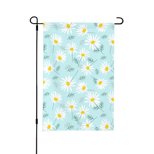 Blau und weiß zierliche Blumen Gänseblümchen, 12 x 18 Zoll doppelseitige Sommer Garten Hof Flagge außen von YOFIEN