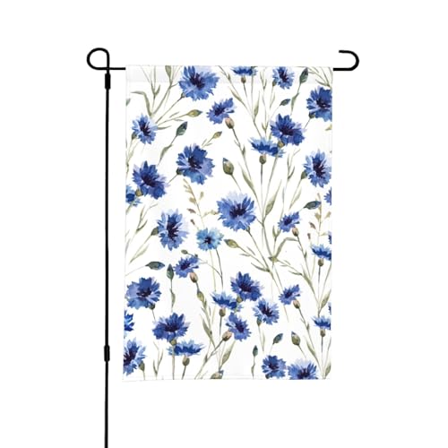 Blume Kornblume, 12 x 18 Zoll doppelseitige Sommergarten-Flagge für draußen von YOFIEN