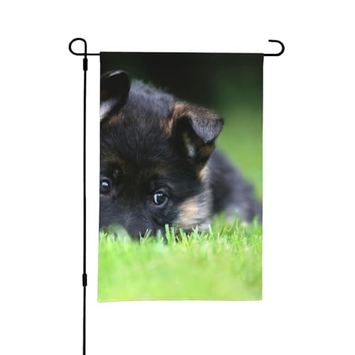 Deutscher Schäferhund, Welpen, Haustiere, Rasen, Bokeh-Hunde, doppelseitige Sommer-Gartenflagge für draußen, 30,5 x 45,7 cm von YOFIEN