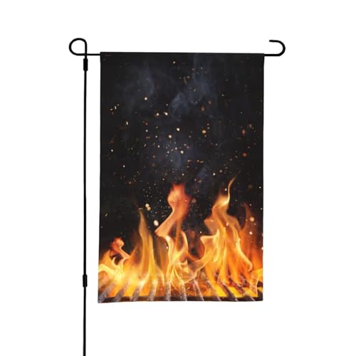 Flammendes Holzkohlegrill-Muster, 12 x 18 Zoll, doppelseitige Sommergarten-Flagge für draußen von YOFIEN
