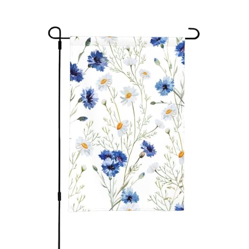 Handgezeichnete Blume, 12 x 18 Zoll, doppelseitige Sommergarten-Flagge für draußen von YOFIEN