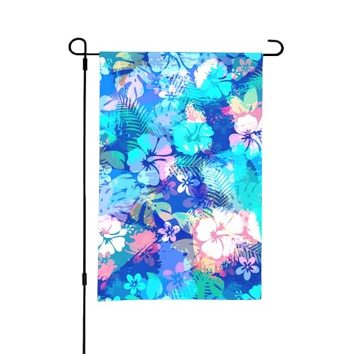 Hawaiianische Blume, 12 x 18 Zoll doppelseitige Sommergarten-Flagge für draußen von YOFIEN