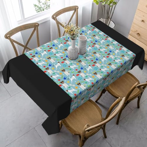 Jack Russell Hundespielzeug Jack Russells Hundeliebhaber Hund, 35x55 Zoll rechteckige Tischdecke, wasserdicht staubdicht von YOFIEN