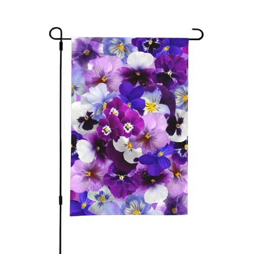 Lila Blume, 12 x 18 Zoll doppelseitige Sommergarten-Flagge für draußen von YOFIEN
