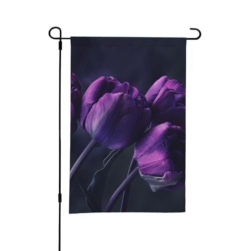 Lila Blumen Hintergrund, 12x18 Zoll doppelseitige Sommergarten-Flagge für draußen von YOFIEN