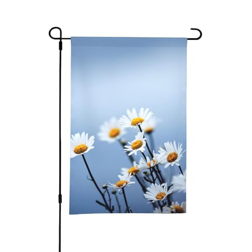 Naturweiße Blume, 12 x 18 Zoll, doppelseitige Sommergarten-Flagge für draußen von YOFIEN