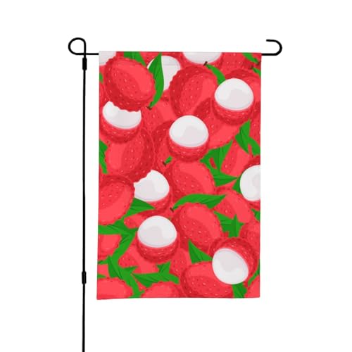 Obst des Litschi-Musters, 12 x 18 Zoll, doppelseitige Sommergarten-Flagge für draußen von YOFIEN