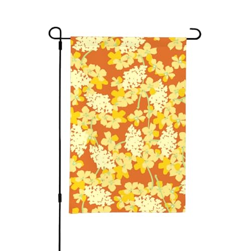 Orange Blumen, 12 x 18 Zoll doppelseitige Sommergarten-Flagge für draußen von YOFIEN