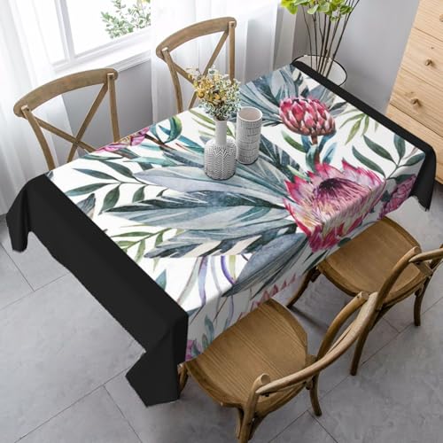 Protea-Muster, rechteckige Tischdecke, 89 x 149 cm, wasserdicht, staubdicht Protea-Muster, rechteckige Tischdecke, 89 x 149 cm, wasserdicht, staubdicht von YOFIEN