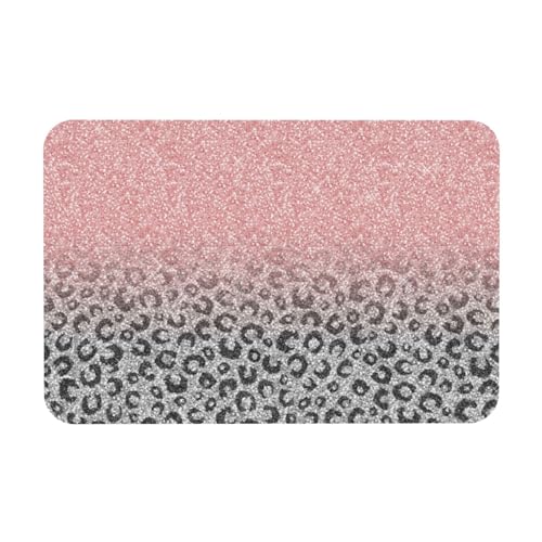 YOFIEN Roségold-Silber-Glitzer-Leopardenmuster, Badematte aus Kieselgur, rutschfest, super saugfähig, Badezimmerteppich, Bodenmatte, 39,9 x 60,9 cm YOFIEN Roségold-Silber-Glitzer-Leopardenmuster, Badematte aus Kieselgur, rutschfest, super saugfähig, Badezimmerteppich, Bodenmatte, 39,9 x 60,9 cm von YOFIEN