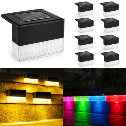 YOFIG Solarlampen für Außen Garten, Wasserdichte Solarleuchten Garten Deko, Gartendeko 8 Stück Led Solar Gartenleuchten für Balkon Deko und Terrasse, Solarleuchte mit 2 Modi-Warmweiß/Farbwechselnde von YOFIG