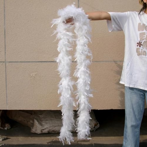 Yard Türkei Federboa für DIY Handwerk Weihnachten Halloween Dekor l Hochzeitskleid Karneval Party Kostüm 38-90g-Weiß-60 Gramm von YOGAES